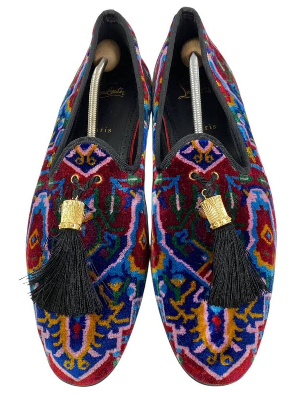 Christian Louboutin Stamboul Velvet Tassel Loafers Multicolor Men's 43